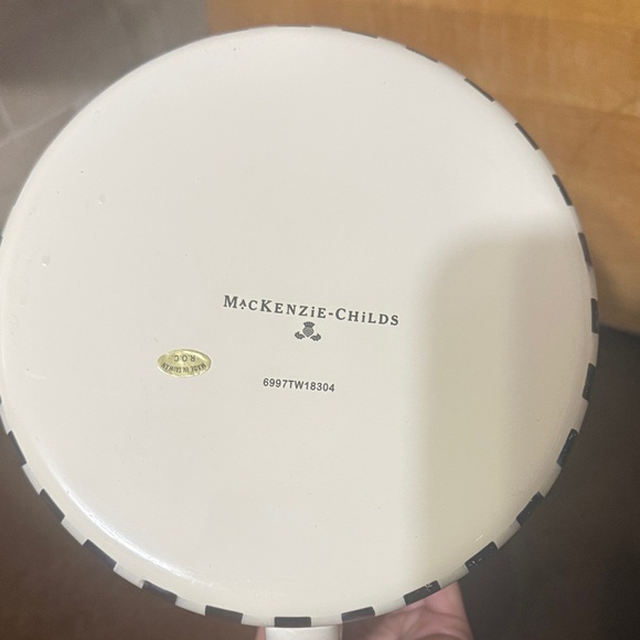 Mackenzie Childs Holiday Teapot with Plaid and Gold Accents - Picture 5 of 7